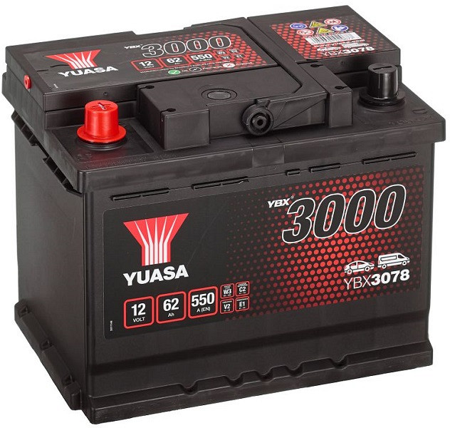 Akumulator Yuasa YBX 3000 12V-62Ah L+