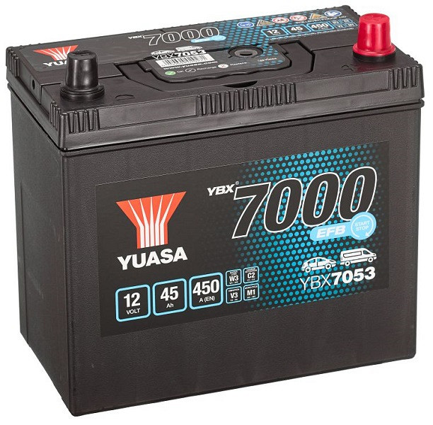 Akumulator Yuasa YBX 7000 EFB 12V-45Ah ASIA D+